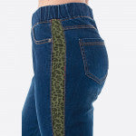 Jean Jeggings with Leopard Stripe